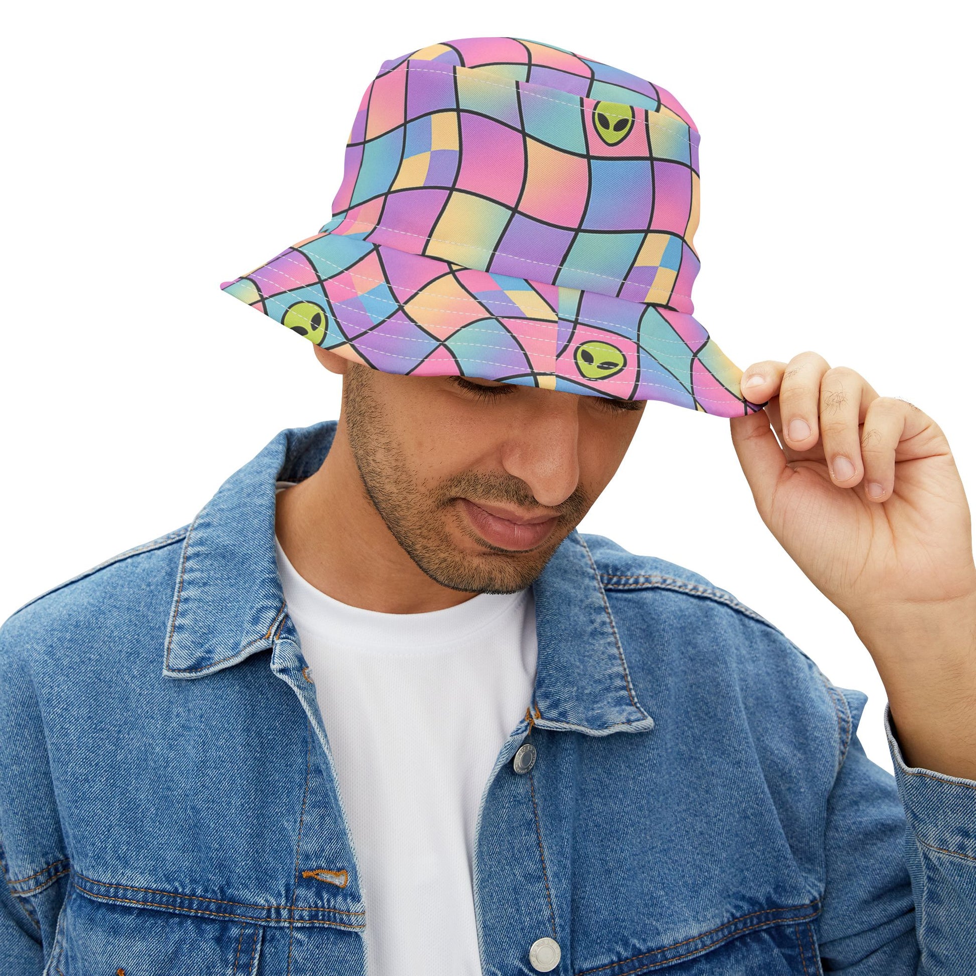 Pastel Warp Alien Bucket Hat