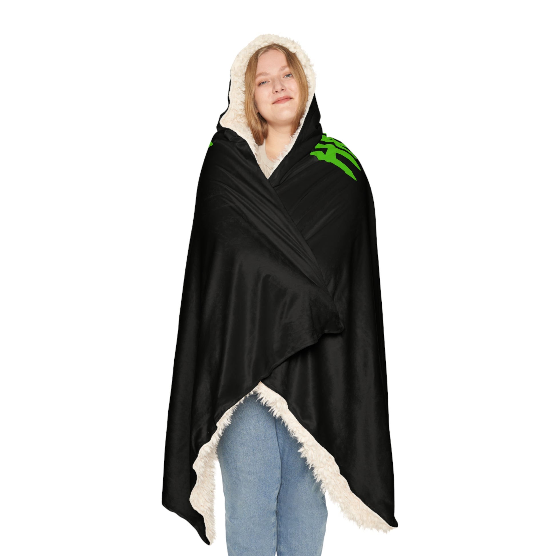 Hardstyle Alien Hooded Rave Blanket – Microfleece or Sherpa Lined