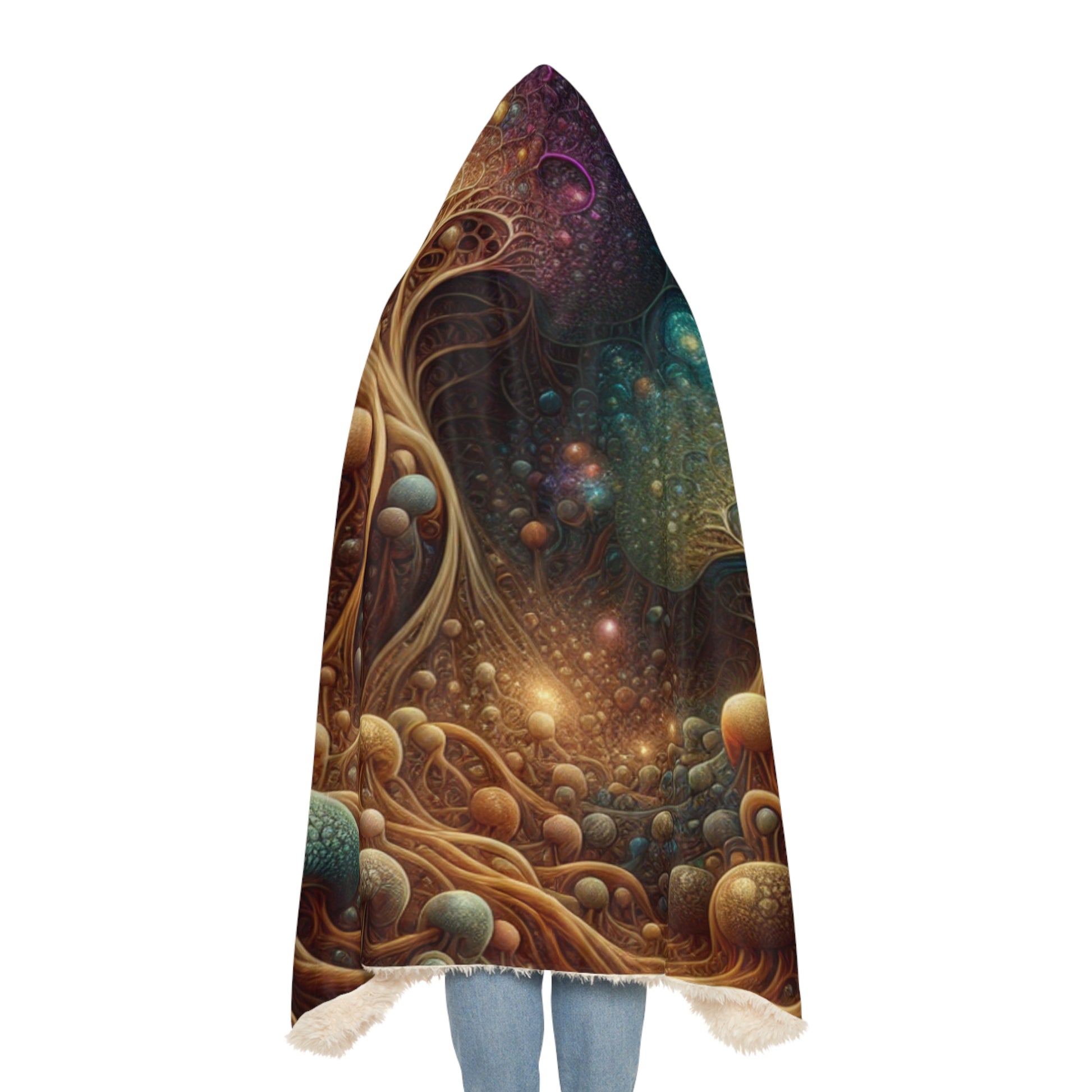 Psychedelic Forest Hooded Blanket – Cozy Cosmic Cloak