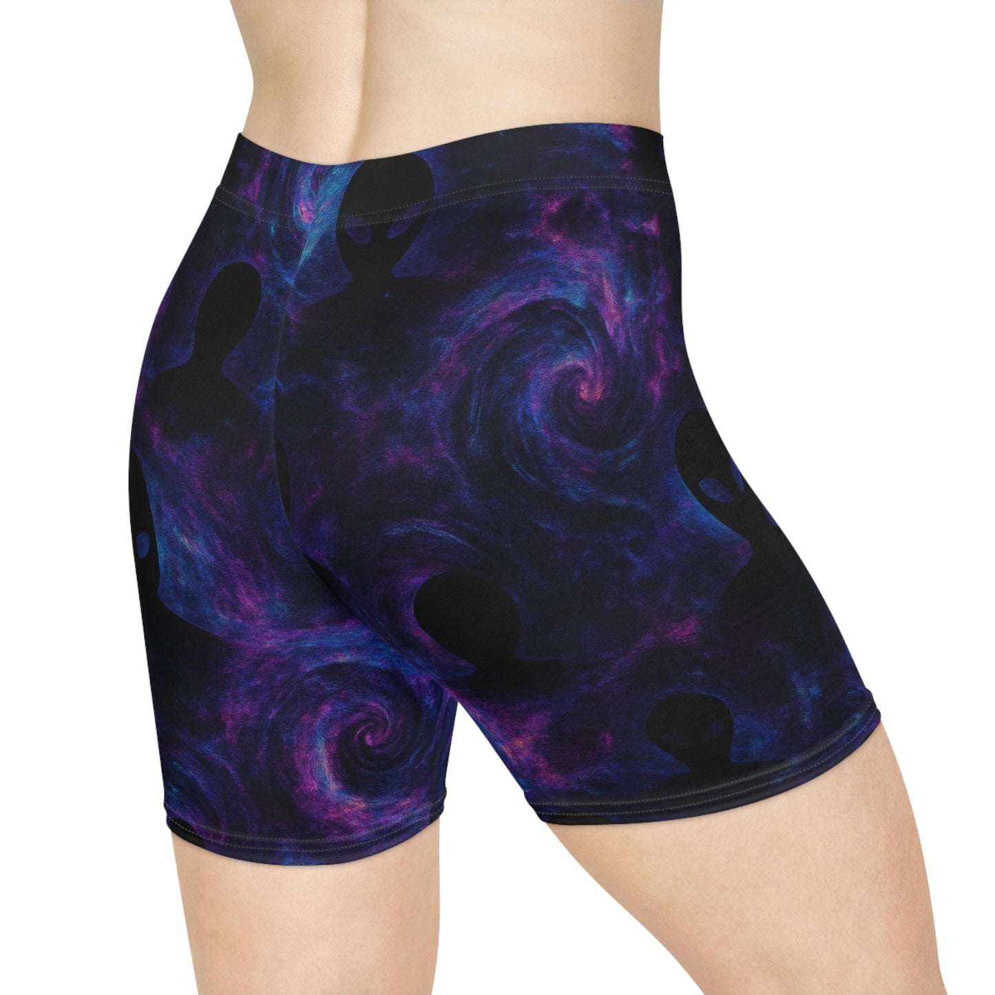Shadow Alien Galaxy High-Waisted Shorts