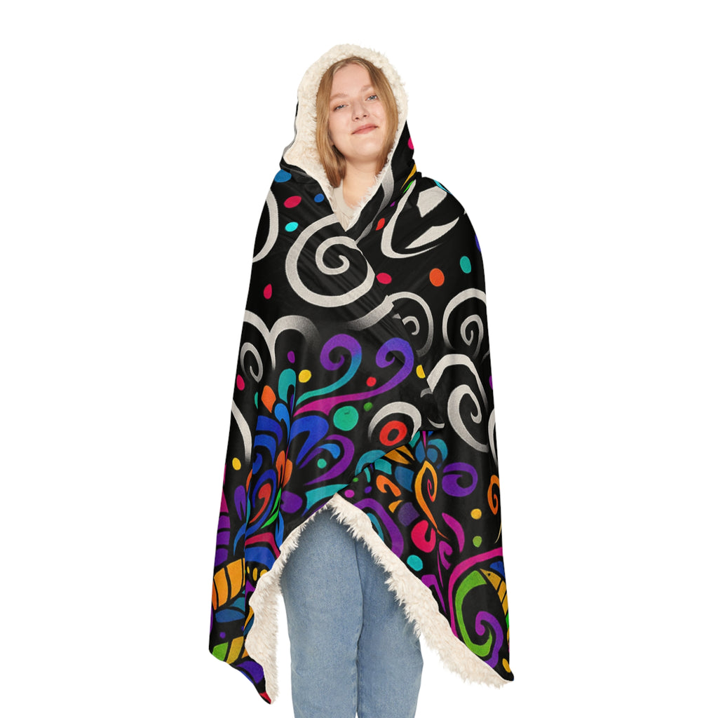 Trippy Leaf Hooded Blanket