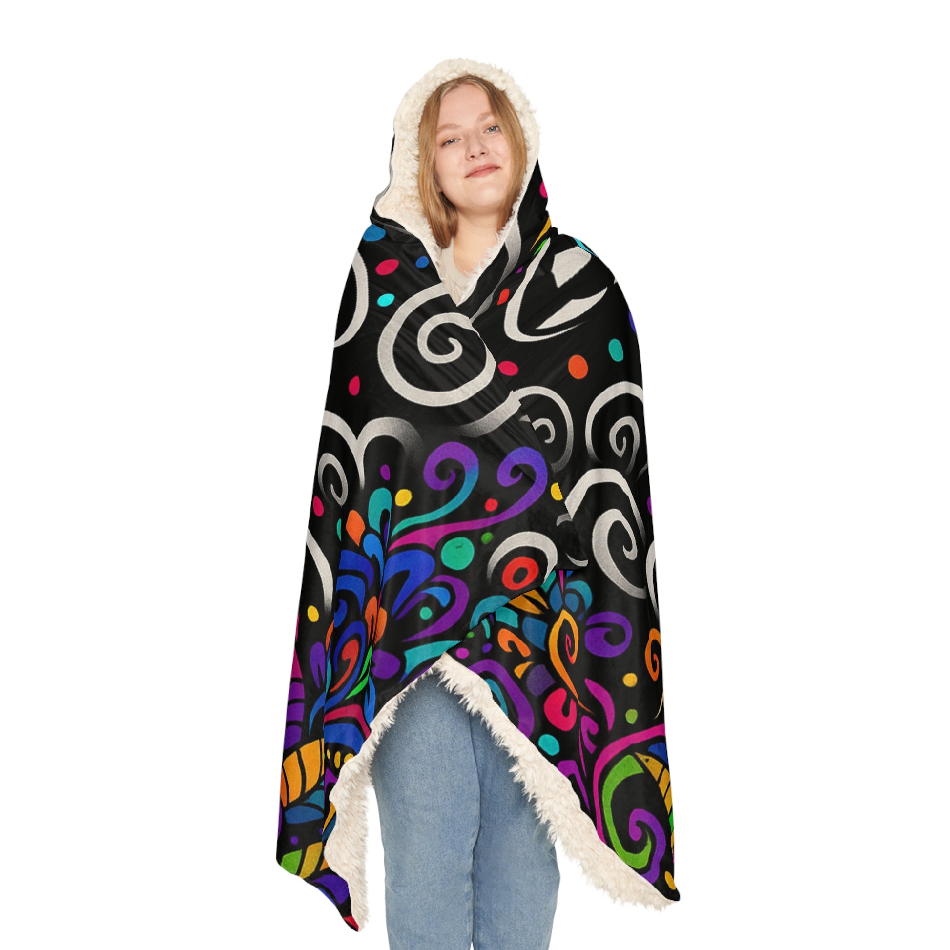 Trippy Leaf Hooded Blanket