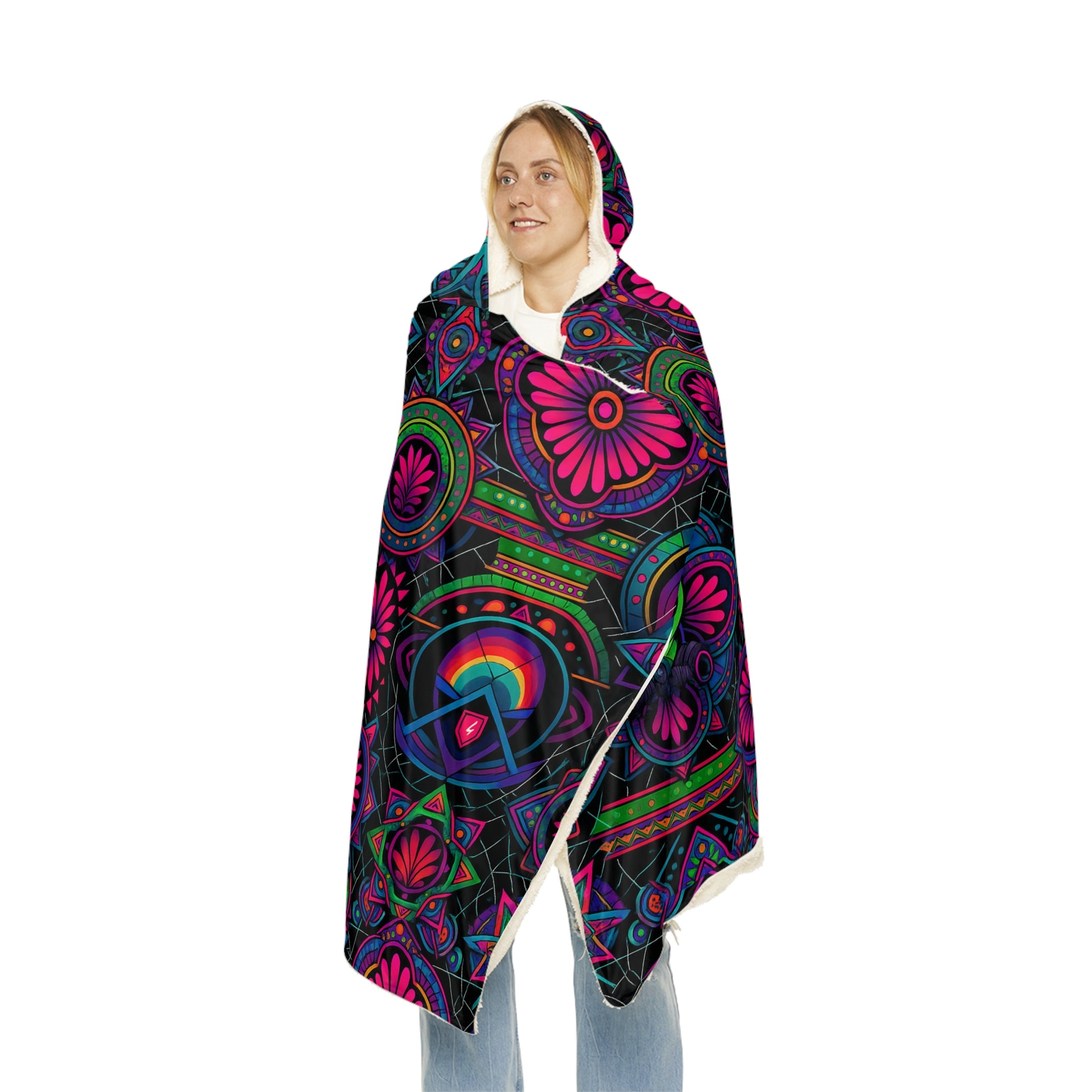 👽 Alien Psy-Tribe Hooded Rave Blanket