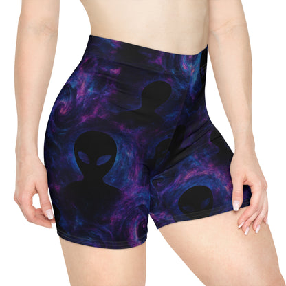 Shadow Alien Galaxy High-Waisted Shorts