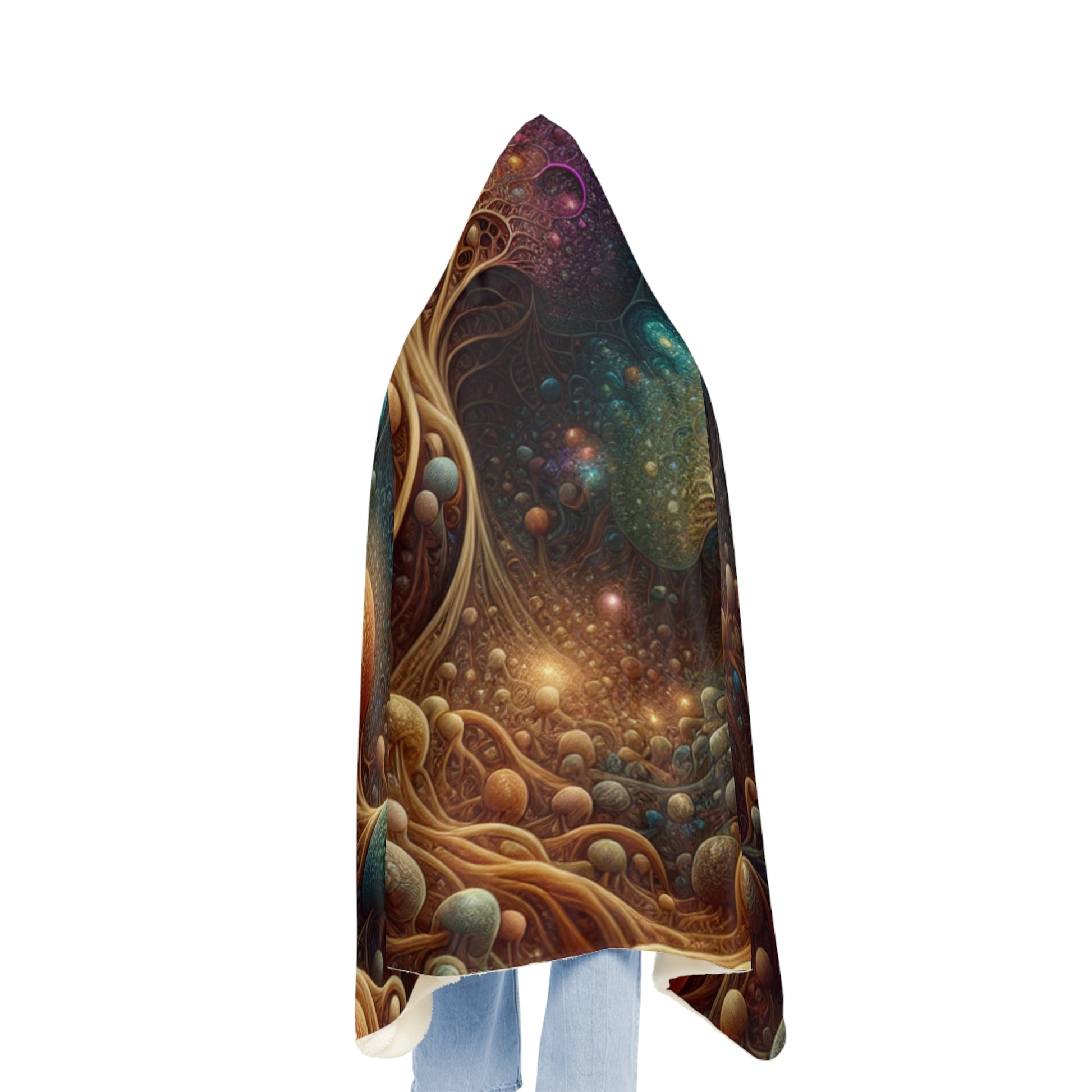 Psychedelic Forest Hooded Blanket – Cozy Cosmic Cloak