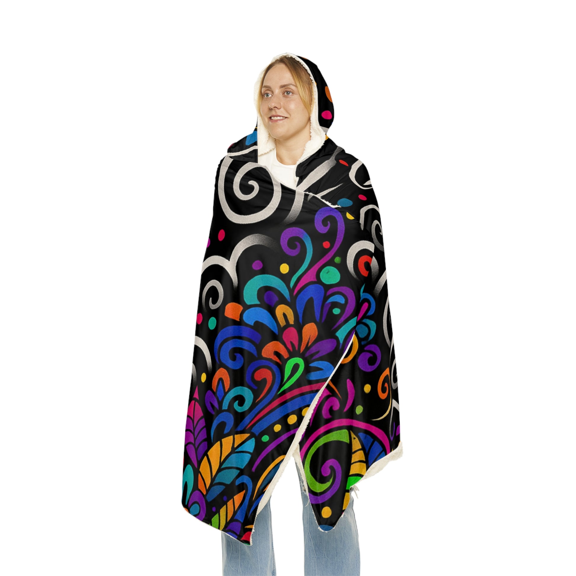 Trippy Leaf Hooded Blanket