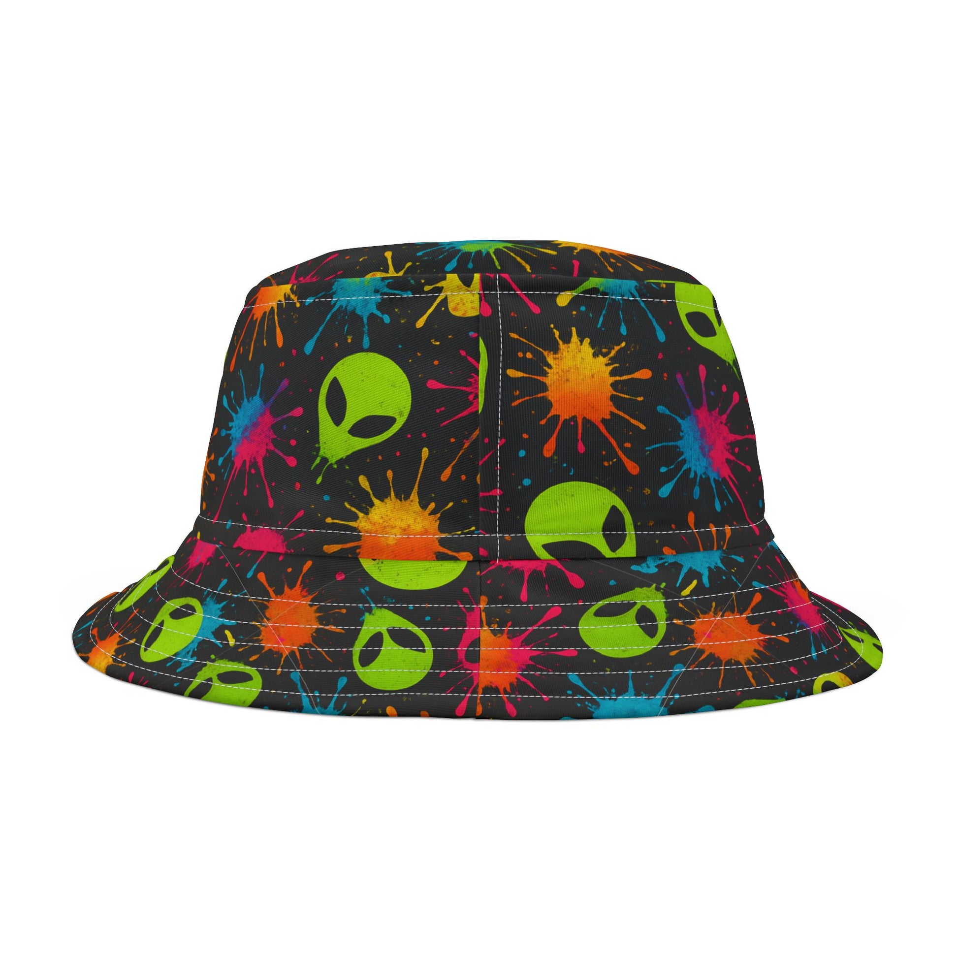 Neon Splatter Alien Bucket Hat
