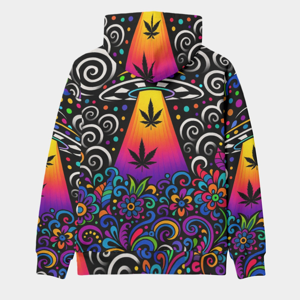 Trippy Tropics Fur-Lined Hoodie – Stoner Sunset Edition