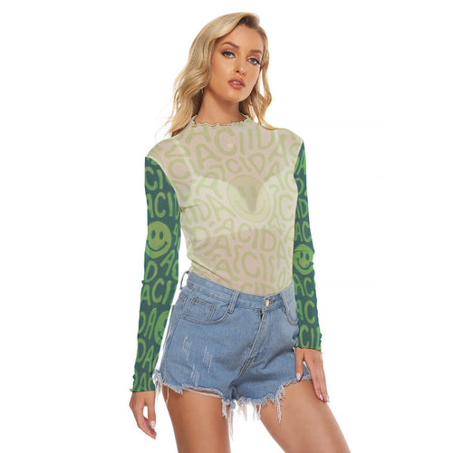 ACID Mesh Long Sleeve Top – Sheer Psychedelic Ravewear