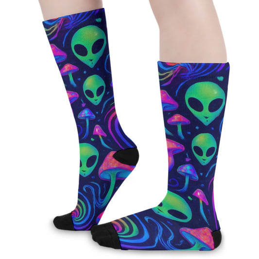 👽 Trippy Alien Glow Socks – Festival Edition
