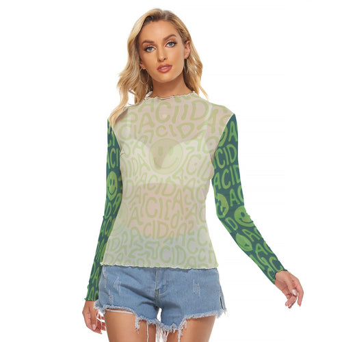 ACID Mesh Long Sleeve Top – Sheer Psychedelic Ravewear
