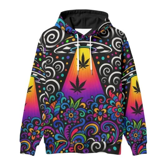 Trippy Tropics Fur-Lined Hoodie – Stoner Sunset Edition