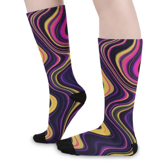 🛸 Cosmic Melt Festival Socks – Psychedelic Swirl Edition