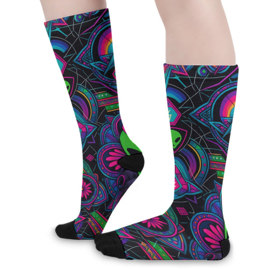 👽 Alien Psy Swirl Festival Socks