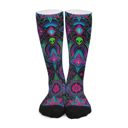 👽 Alien Psy Swirl Festival Socks