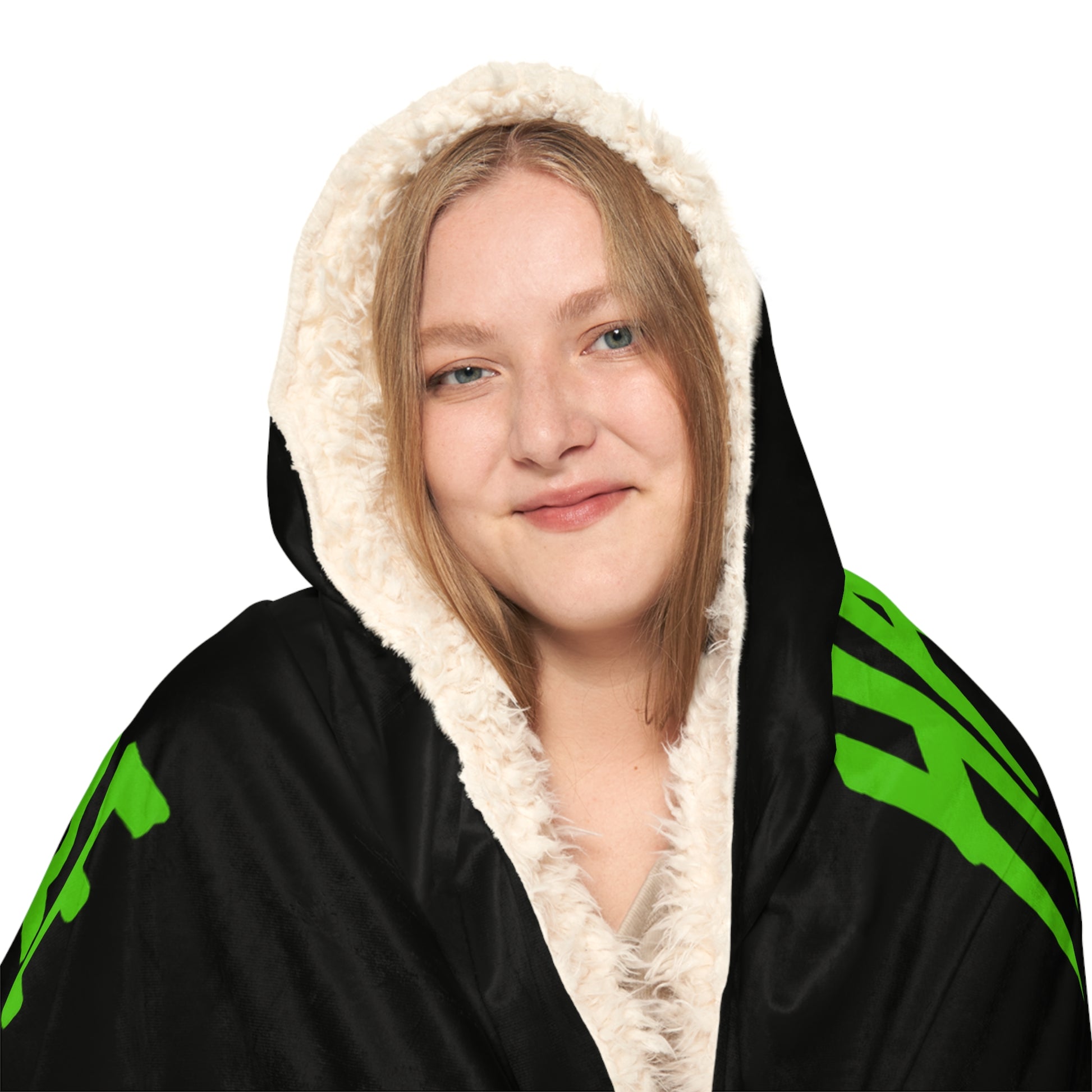 Hardstyle Alien Hooded Rave Blanket – Microfleece or Sherpa Lined