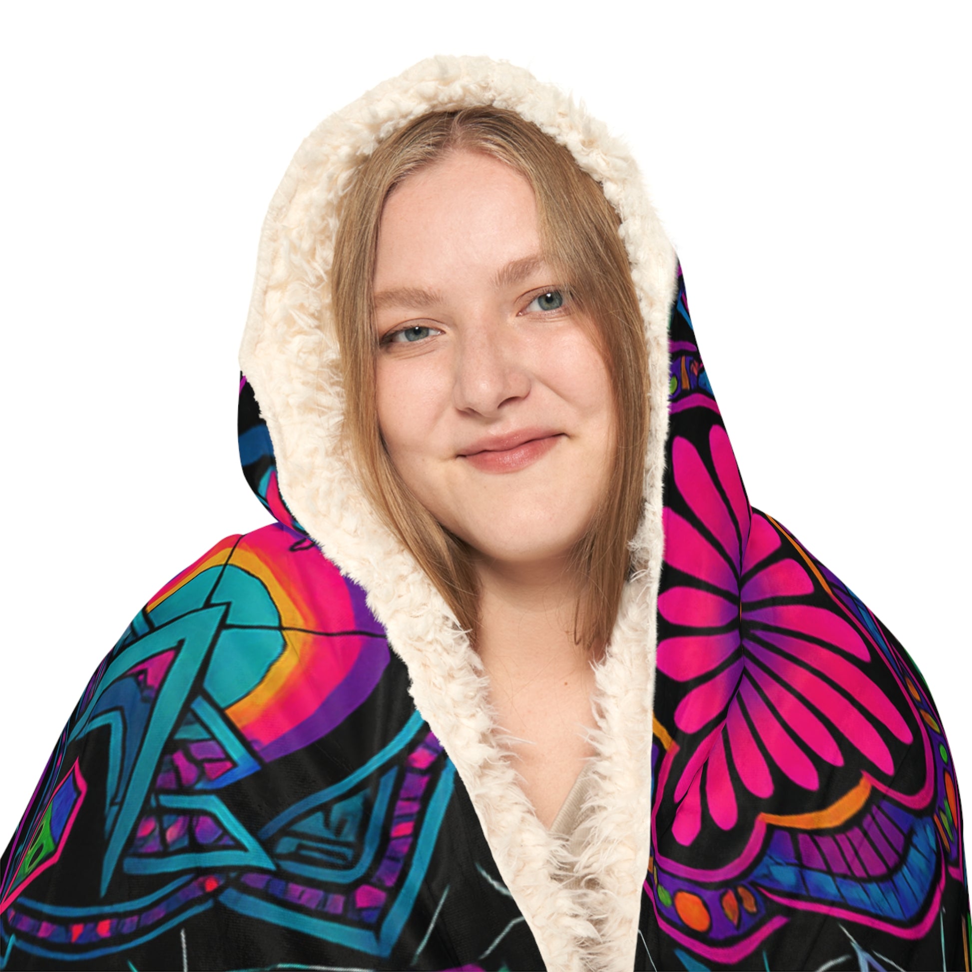 👽 Alien Psy-Tribe Hooded Rave Blanket
