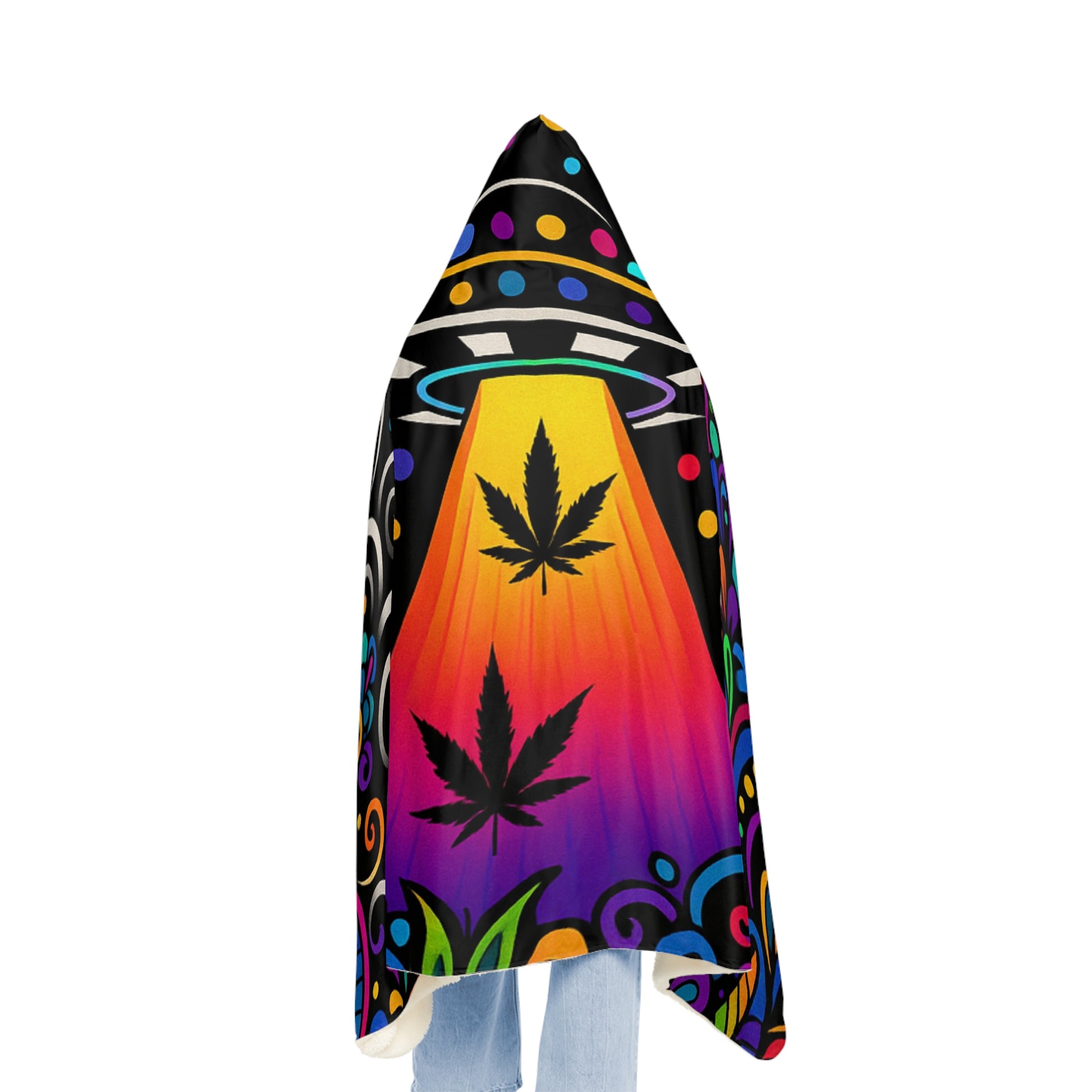Trippy Leaf Hooded Blanket