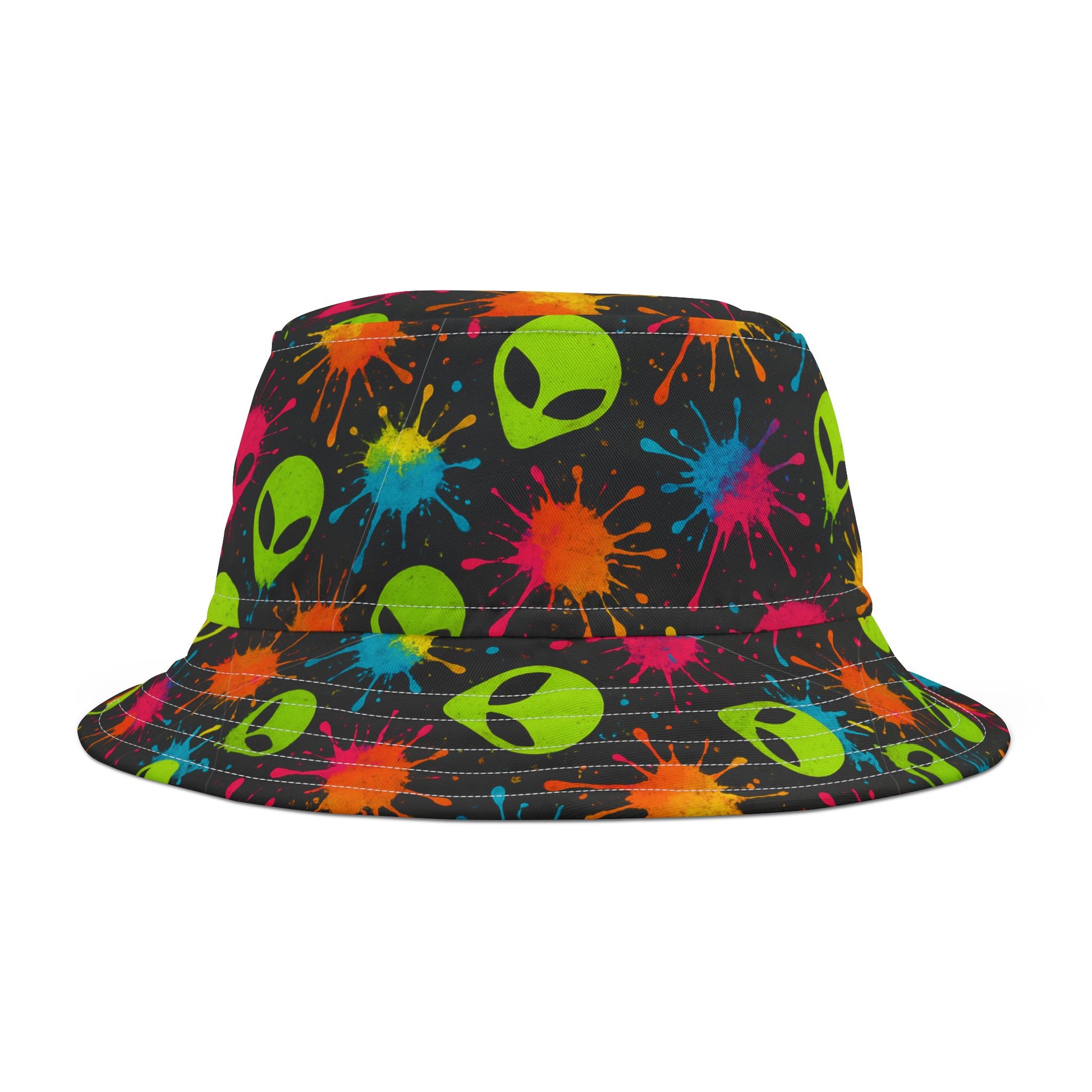Neon Splatter Alien Bucket Hat