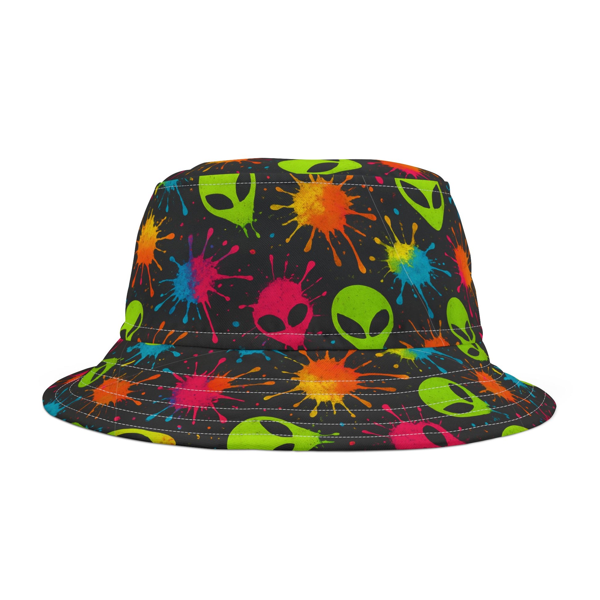 Neon Splatter Alien Bucket Hat